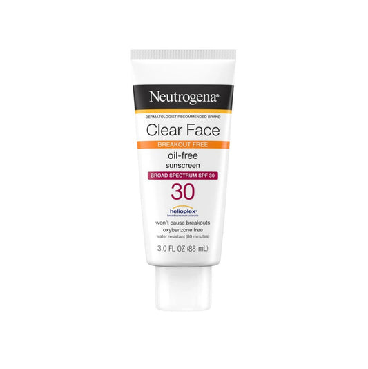 Neutrogena Clear Face Break-Out Free Liquid Lotion Sunscreen Broad Spectrum SPF 30